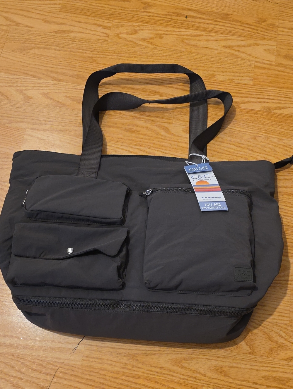 C&C California Dark Olive Nylon Tote with Insulated Pouch